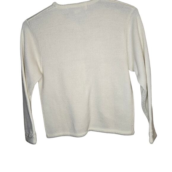 Crystal-Kobe Petites Cream Embroidered Cardigan | Size M [0218] - Picture 2 of 9